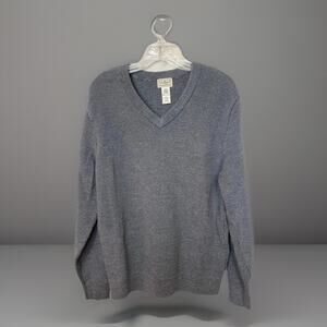 LL Bean Sweater Men’s L Merino Wool V Neck Cabincore Cozycore Minimalist